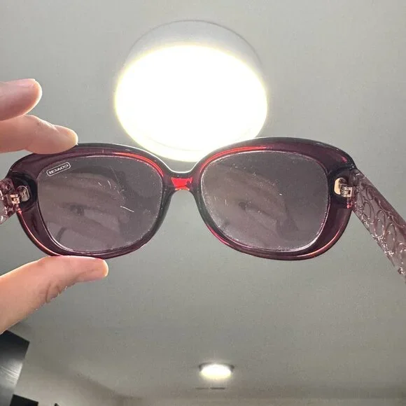 Coach Sunglasses HC 8076 (L067 Laurin) Burgundy/Pink Crystal  display picture 3